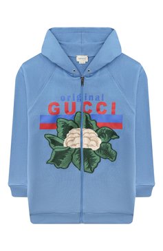 Детский хлопковая толстовка GUCCI голубого цвета, арт. 630584/XJCSM | Фото 1 (Рукава: Длинные; Девочки Кросс-КТ: Толстовка-одежда; Региональные ограничения белый список (Axapta Mercury): RU; Материал сплава: Проставлено; Материал внешний: Хлопок; Драгоценные камни: Проставлено; Ростовка одежда: 10 - 11 лет | 140 - 146см, 4 года | 104 см, 5 лет | 110 см, 6 лет | 116 см, 8 лет | 128 см)