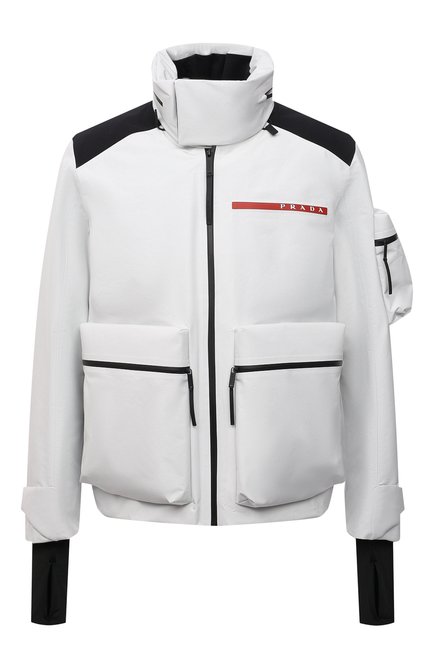 Мужская утепленная куртка PRADA белого цвета по цене 495000 руб., арт. SGB798-1ZIW-F0K74-202 | Фото 1