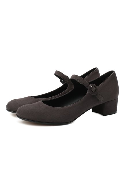 Детские замшевые туфли MISSOURI серого цвета по цене 22650 руб., арт. 78031N/35-41 | Фото 1