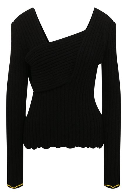 Женский хлопковый пуловер BOTTEGA VENETA черного цвета по цене 184000 руб., арт. 611345/VKJG0 | Фото 1