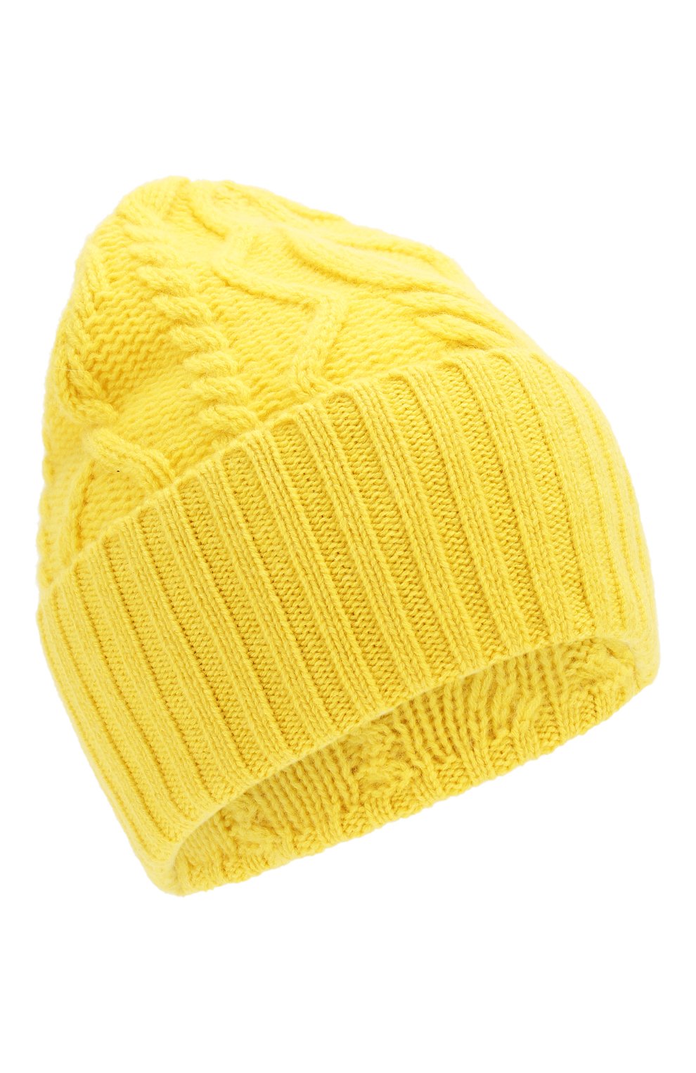 Женская кашемировая шапка FTC желтого цвета, арт. 770-0020 | Фото 1 (Материал: Текстиль, Кашемир, Шерсть)