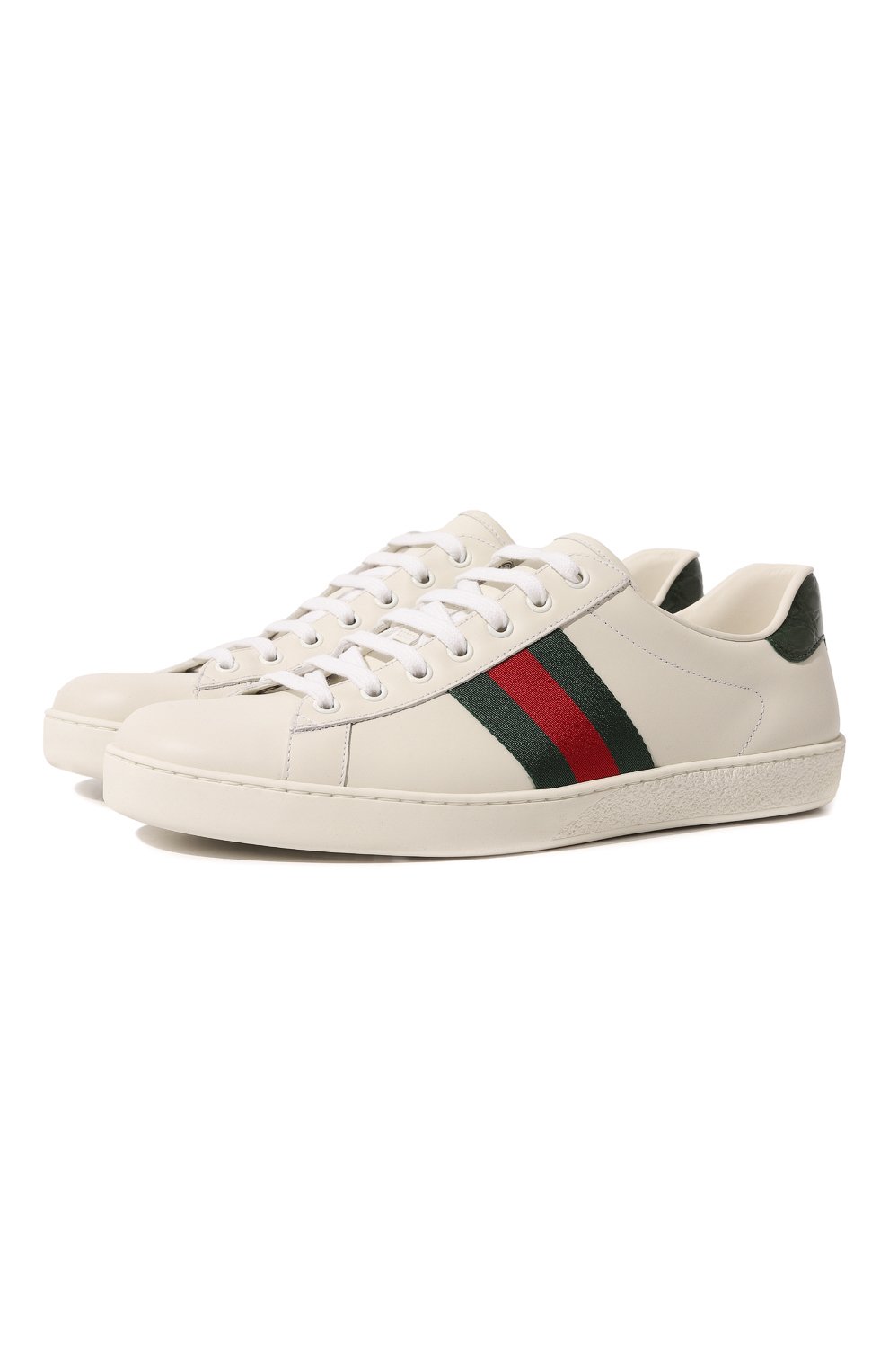 Кожаные кеды Ace Gucci 386750 A3830