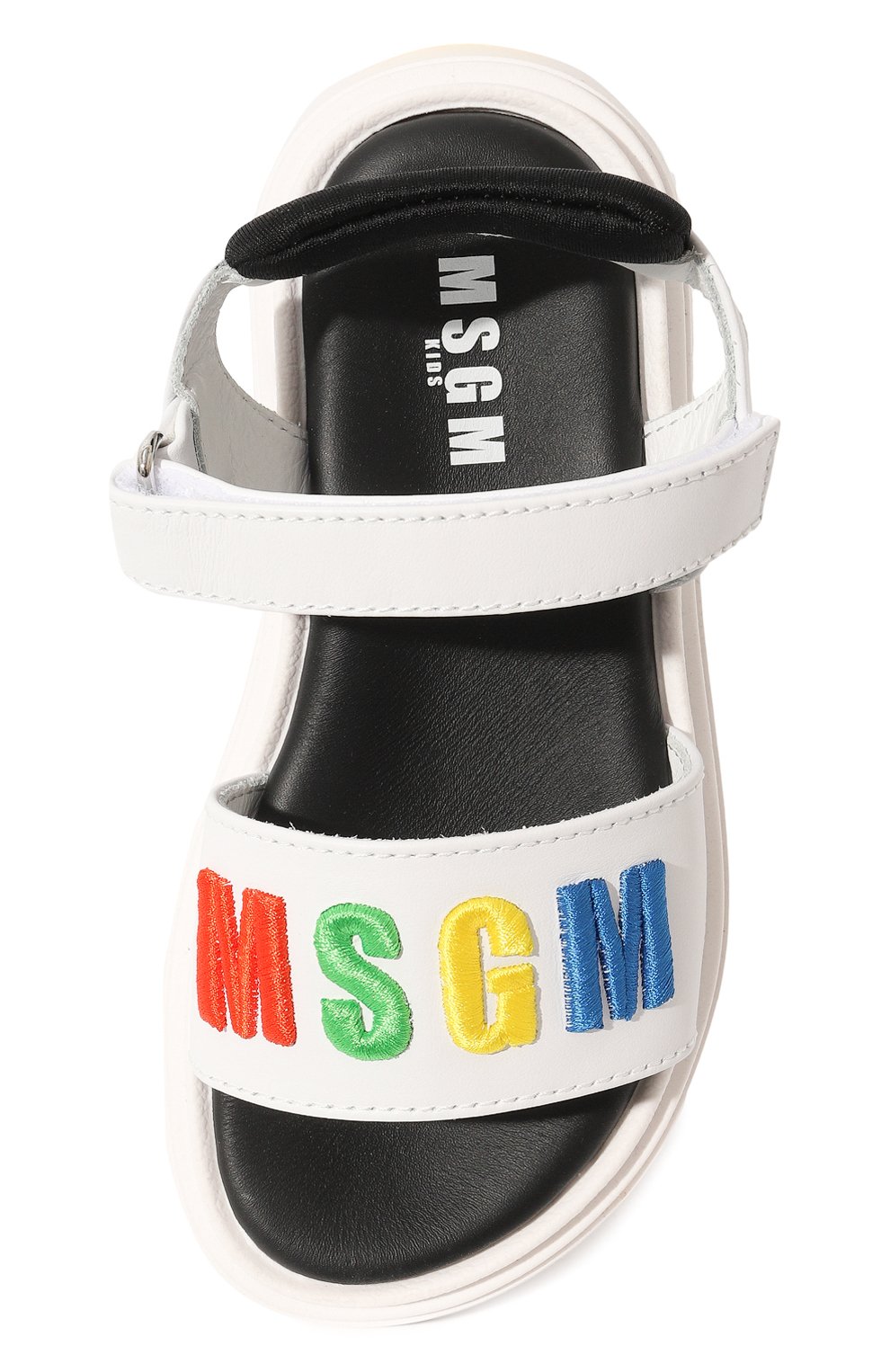Детские кожаные сандалии MSGM KIDS белого цвета, арт. 73995/36-40 | Фото 4 (Материал внутренний: Натуральная кожа; Материал сплава: Проставлено; Нос: Не проставлено)
