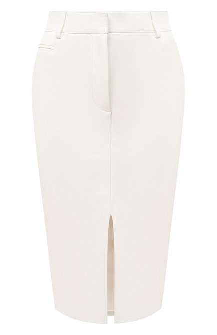 Женская кожаная юбка TOM FORD белого цвета по цене 288000 руб., арт. GCL804-LEX228 | Фото 1