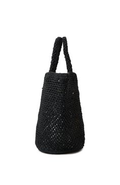 Женская сумка SANS-ARCIDET темно-синего цвета, арт. KAPITY LACY-K/M | Фото 4 (Женское Кросс-КТ: Сумка-пляжные сумки; Материал сплава: Проставлено; Материал: Растительное волокно; Драгоценные камни: Проставлено; Размер: large)