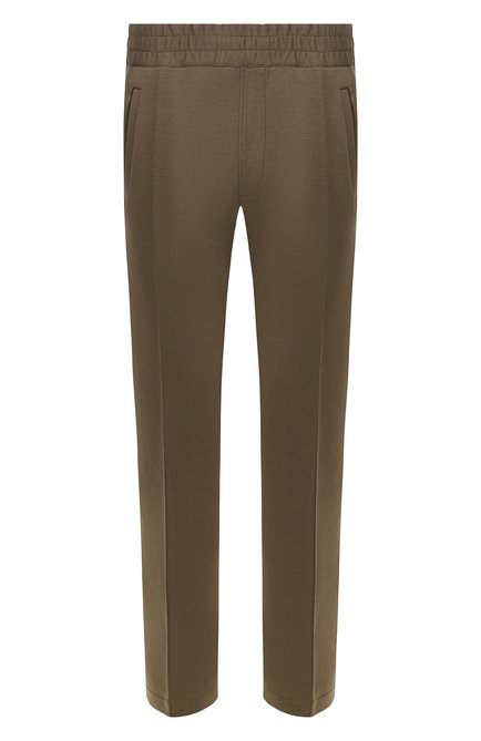 Мужские хлопковые брюки BRIONI хаки цвета, арт. UJET0L/P9608 | Фото 1 (Материал внешний: Хлопок; Длина (брюки, джинсы): Стандартные; Случай: Повседневный; Региональные ограничения белый список (Axapta Mercury): RU)