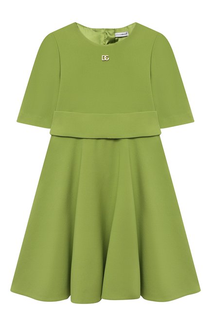 Детское платье DOLCE & GABBANA зеленого цвета, арт. L52DS3/FURDV/2-6 | Фото 1 (Материал внешний: Вискоза, Синтетический материал; Материал подклада: Вискоза; Рукава: Короткие; Девочки Кросс-КТ: Платье-одежда; Региональные ограничения белый список (Axapta Mercury): RU; Ростовка одежда: 2 года | 92 см, 3 года | 98 см, 4 года | 104 см, 5 лет | 110 см, 6 лет | 116 см)
