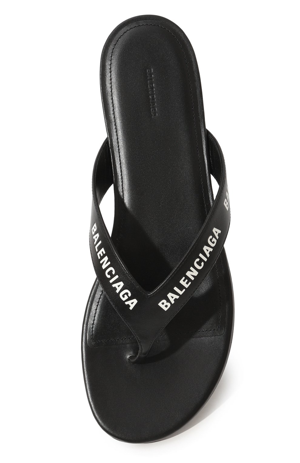 Женские кожаные шлепанцы BALENCIAGA черного цвета, арт. 630051WBAE1 | Фото 6 (Материал сплава: Проставлено; Подошва: Плоская; Драгоценные камни: Проставлено)