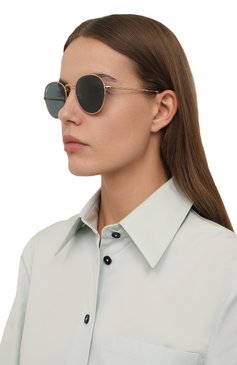 Женские солнцезащитные очки RAY-BAN синего цвета, арт. 3582-001/3R | Фото 2 (Кросс-КТ: С/з-унисекс; Тип очков: С/з; Очки форма: Круглые; Оптика Гендер: оптика-унисекс)