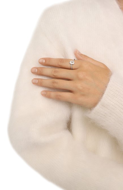 Мужского кольцо-волна с хрусталем MOONKA серебряного цвета, арт. wav-r-crs | Фото 2