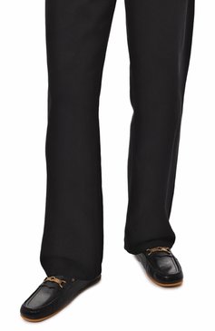 Мужские кожаные мокасины GUCCI черного цвета, арт. 655519 1XO00 | Фото 3 (Стили: Кэжуэл)