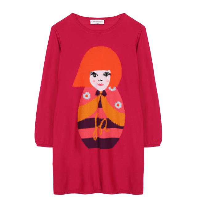 Вязаное мини-платье с принтом Sonia Rykiel Enfant 48281446-E5/8A-14A