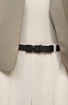 Женский кожаный ремень BALLY черного цвета, арт. WBF020/VT324 | Фото 2 (Матери�ал: Натуральная кожа)