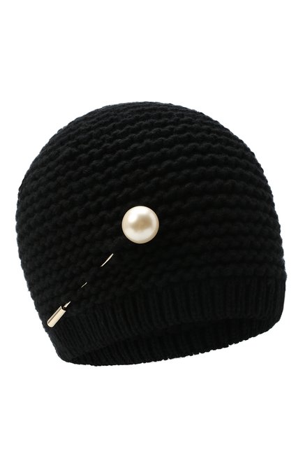 Женская кашемировая шапка INVERNI черного цвета, арт. 5086CM | Фото 1 (Материал: Шерсть, Кашемир, Текстиль)