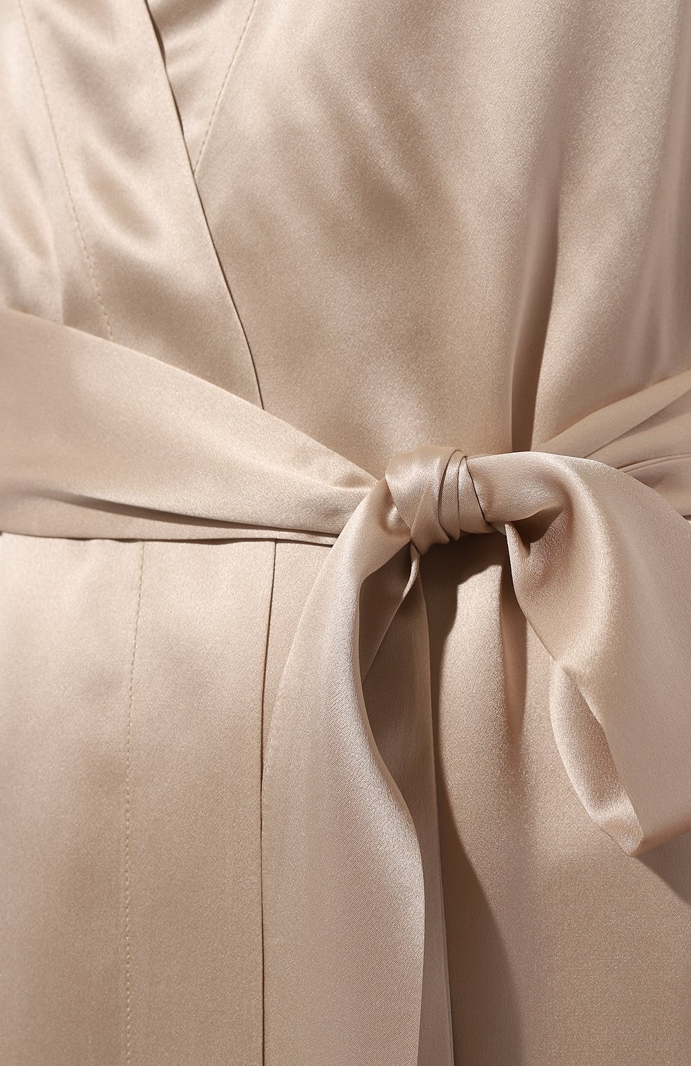 Женский шелковый халат LUNA DI SETA бежевого цвета, арт. VLST08009 | Фото 5 (Материал внешний: Шелк)
