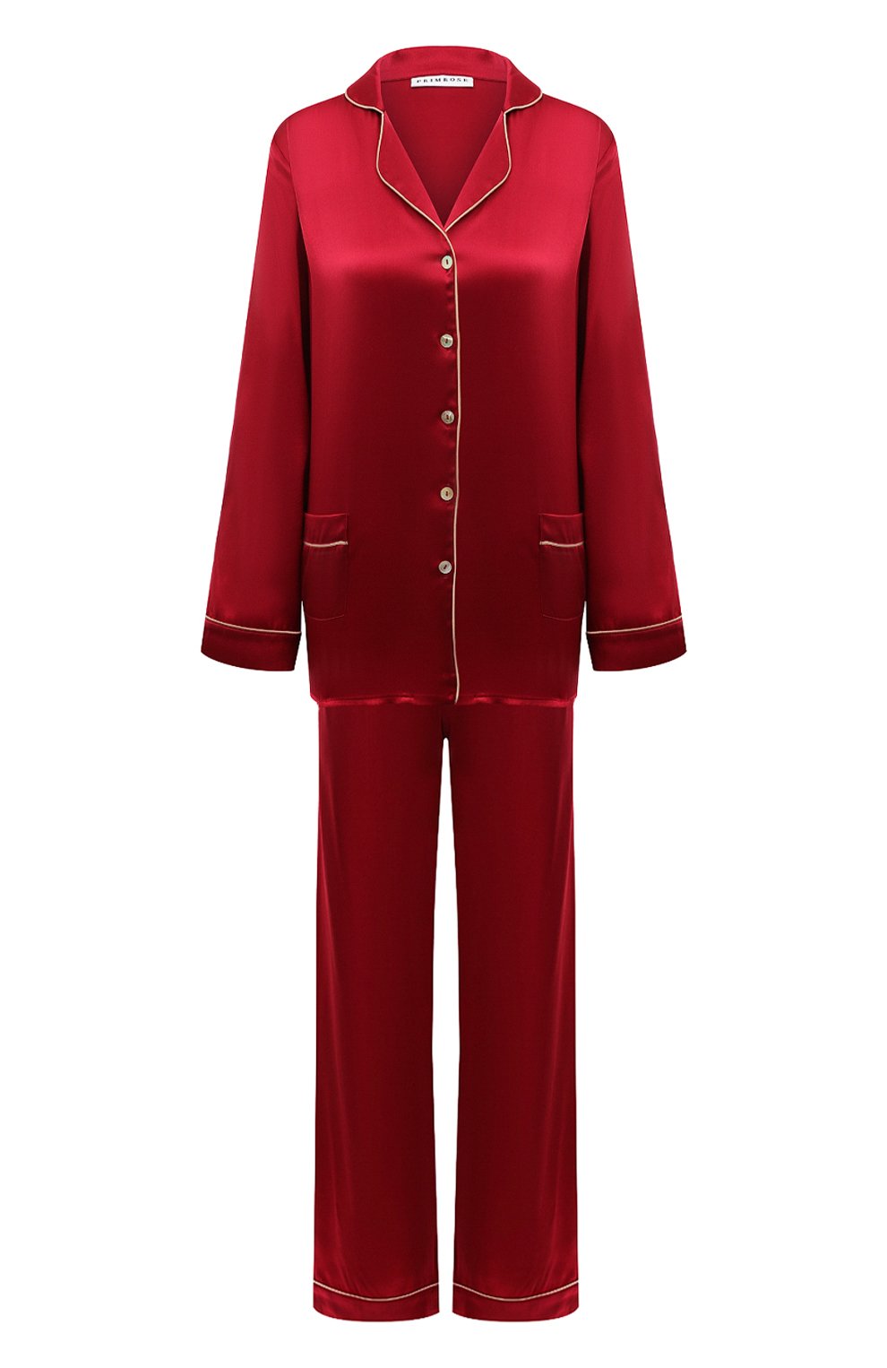 Женская шелковая пижама PRIMROSE бордового цвета, арт. 1W.502RB.S015 | Фото 1 (Материал внешний: Шелк; Материал сплава: Проставлено; Нос: Не проставлено)