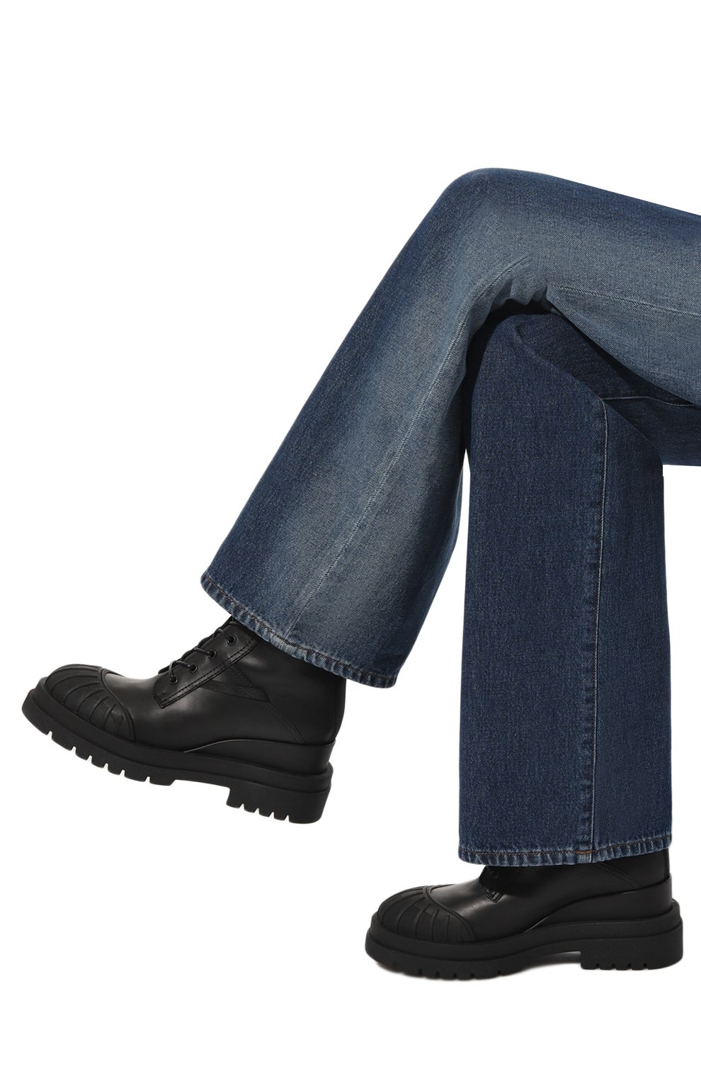 Женские кожаные ботинки PREMIATA черного цвета, арт. M6561/YUK0N | Фото 3 (Подошва: Платформа; Женское Кросс-КТ: Военные ботинки; Материал внутренний: Натуральная кожа; Материал сплава: Проставлено; Каблук высота: Средний; Материал утеплителя: Без утеплителя; Драгоценные камни: Проставлено)