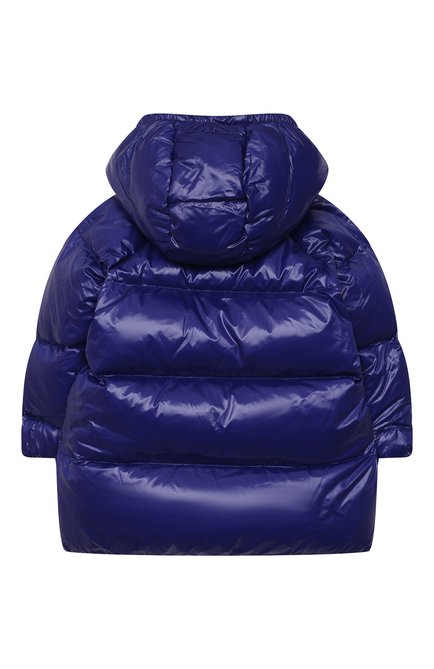 Детского пуховое пальто EMPORIO ARMANI синего цвета, арт. 6KEL08/1NWPZ | Фото 2 (Материал внешний: Синтетический материал; Материал подклада: Хлопок; Рукава: Длинные; Материал утеплителя: Пух и перо; Кросс-КТ НВ: Верхняя одежда-одежда, Пальто; Ростовка одежда: 9 мес | 74 см, 12 мес | 80 см, 24 мес | 92 см, 36 мес | 98 см)