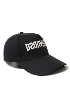 Мужской хлопковая бейсболка DSQUARED2 темно-синего цвета, арт. BCM0658 05C00001 | Фото 1 (Материал: Текстиль, Хлопок; Региональные ограничения белый список (Axapta Mercury): Не проставлено; Материал сплава: Проставлено; Нос: Не проставлено)