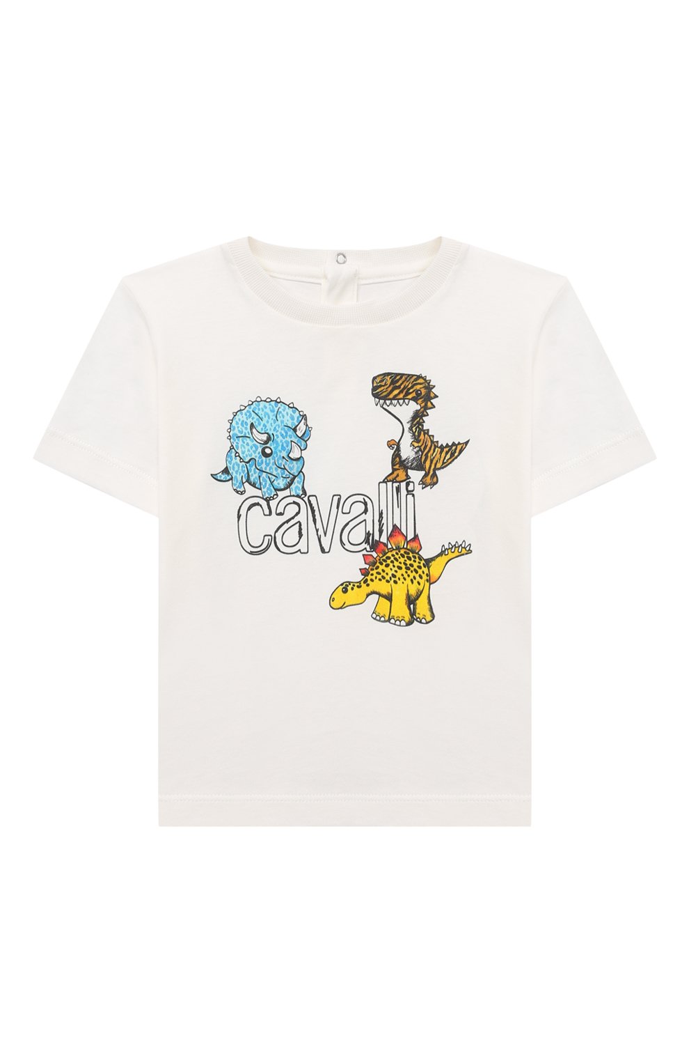 Топы Roberto Cavalli, Хлопковая футболка Roberto Cavalli, Италия, Белый, Хлопок: 100%;, 13379513  - купить