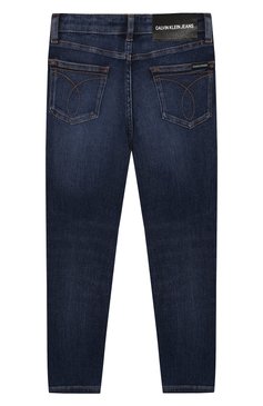 Детские джинсы CALVIN KLEIN JEANS KIDS синего цвета, арт. IG0IG00235 | Фото 2 (Материал внешний: Хлопок; Кросс-КТ: джинсы; Детали: Потертости; Статус проверки: Проверена категория)