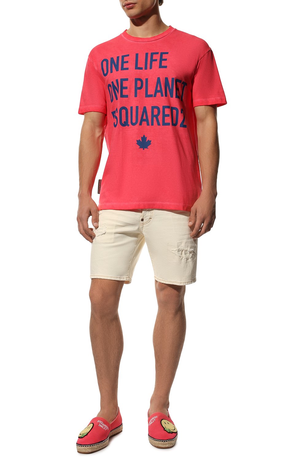 Мужские текстильные эспадрильи dsquared2 x smiley DSQUARED2 розового цвета, арт. ESM0009 00305353 | Фото 2 (Материал внешний: Текстиль; Материал внутренний: Текстиль)