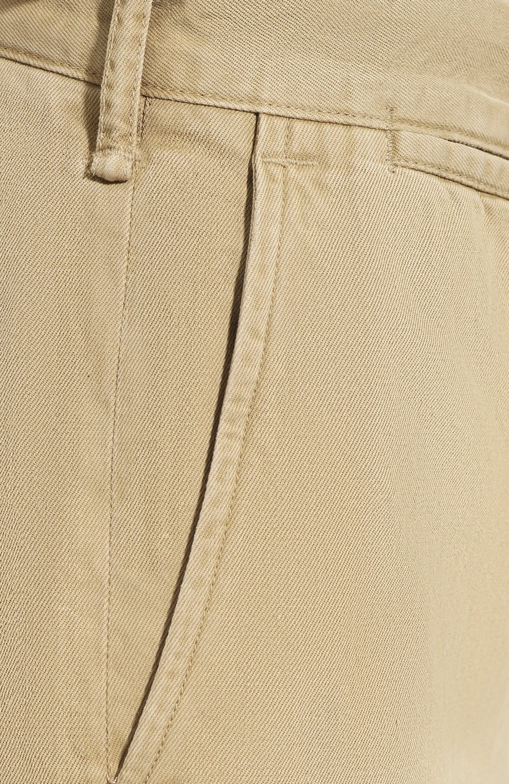 Мужские хлопковые брюки RRL бежевого цвета, арт. 782559351 | Фото 5 (Длина (брюки, джинсы): Стандартные; Случай: Повседневный; Материал сплава: Проставлено, Проверено; Материал внешний: Хлопок; Статус проверки: Проверено, Проверена категория; Драгоценные камни: Проставлено)