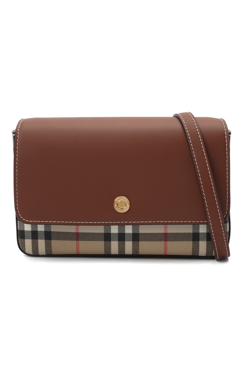 Женская сумка note mini BURBERRY коричневого цвета, арт. 8049244 | Фото 6 (Сумки-технические: Сумки через плечо; Размер: mini; Ремень/цепочка: На ремешке; Материал: Экокожа)