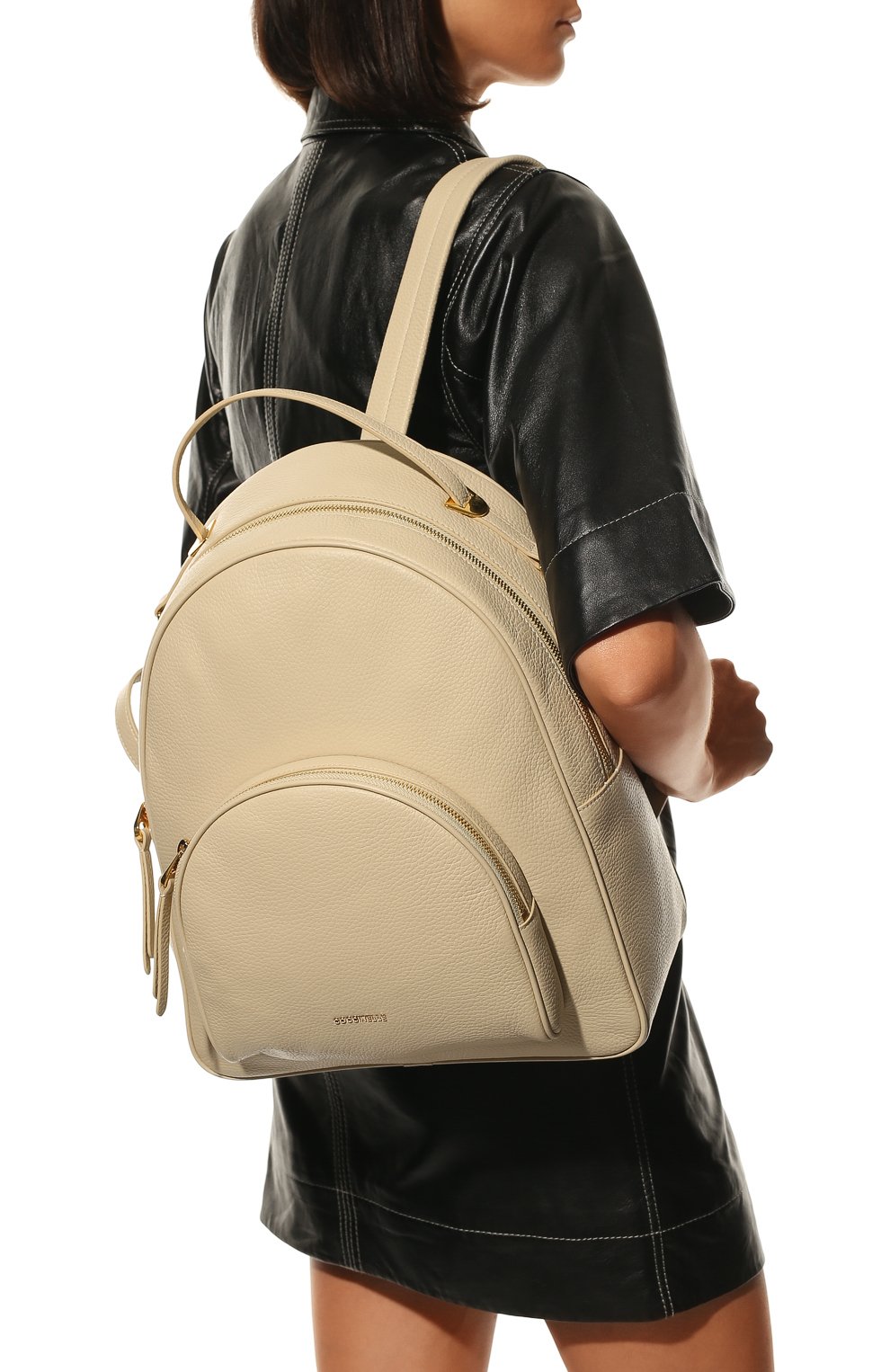 Женский рюкзак lea COCCINELLE кремвого цвета, арт. E1 M60 14 02 01 | Фото 2 (Материал: Натуральная кожа; Стили: Кэжуэл; Размер: large)