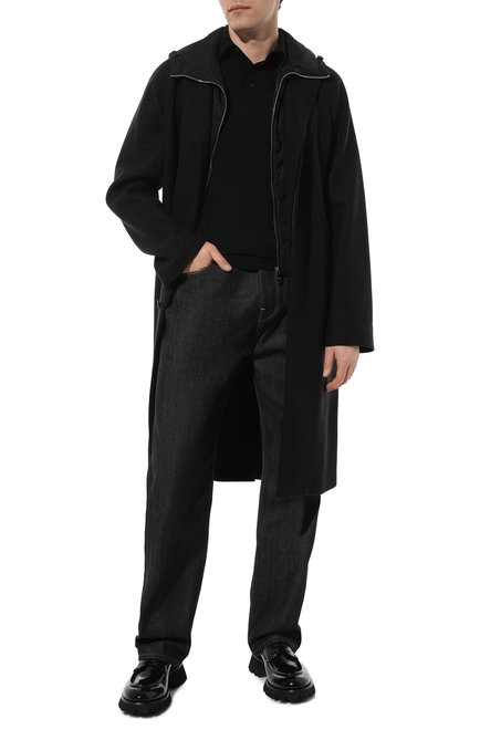 Мужские кожаные дерби SANTONI черного цвета, арт. MCAG18366JI3STU2N01 | Фото 2 (Материал сплава: Проставлено; Материал внутренний: Натуральная кожа; Нос: Не п роставлено; Стили: Классический)