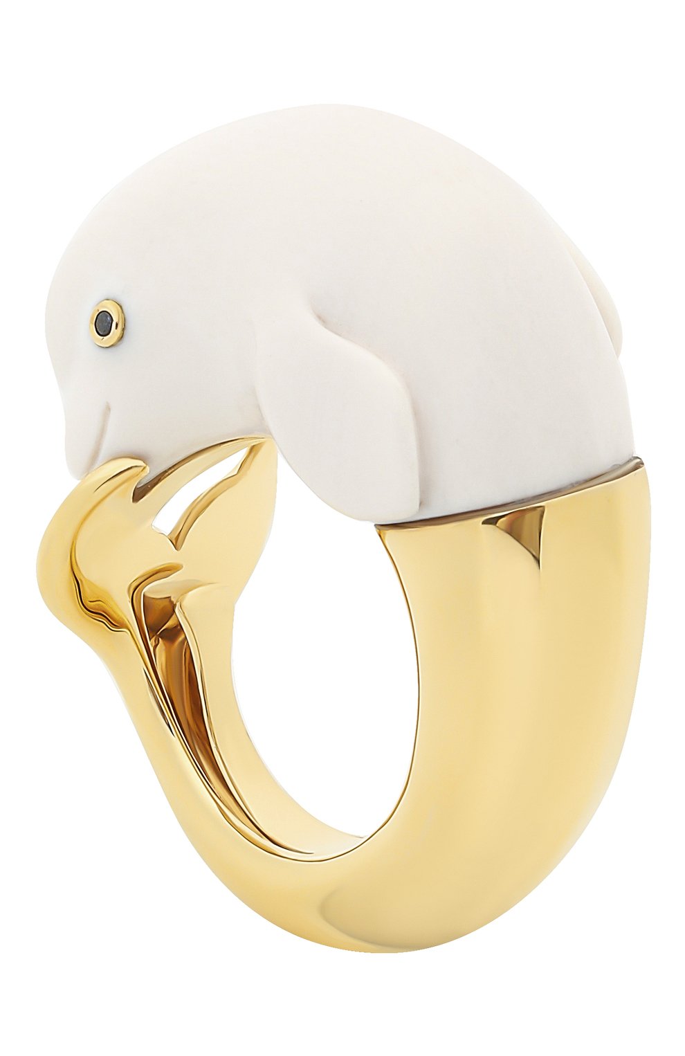 Женские кольцо BIBI VAN DER VELDEN бесцветного цвета, арт. R20170657 | Фото 4 (Драгоценные камни: Сапфиры; Материал сплава: Желтое золото)