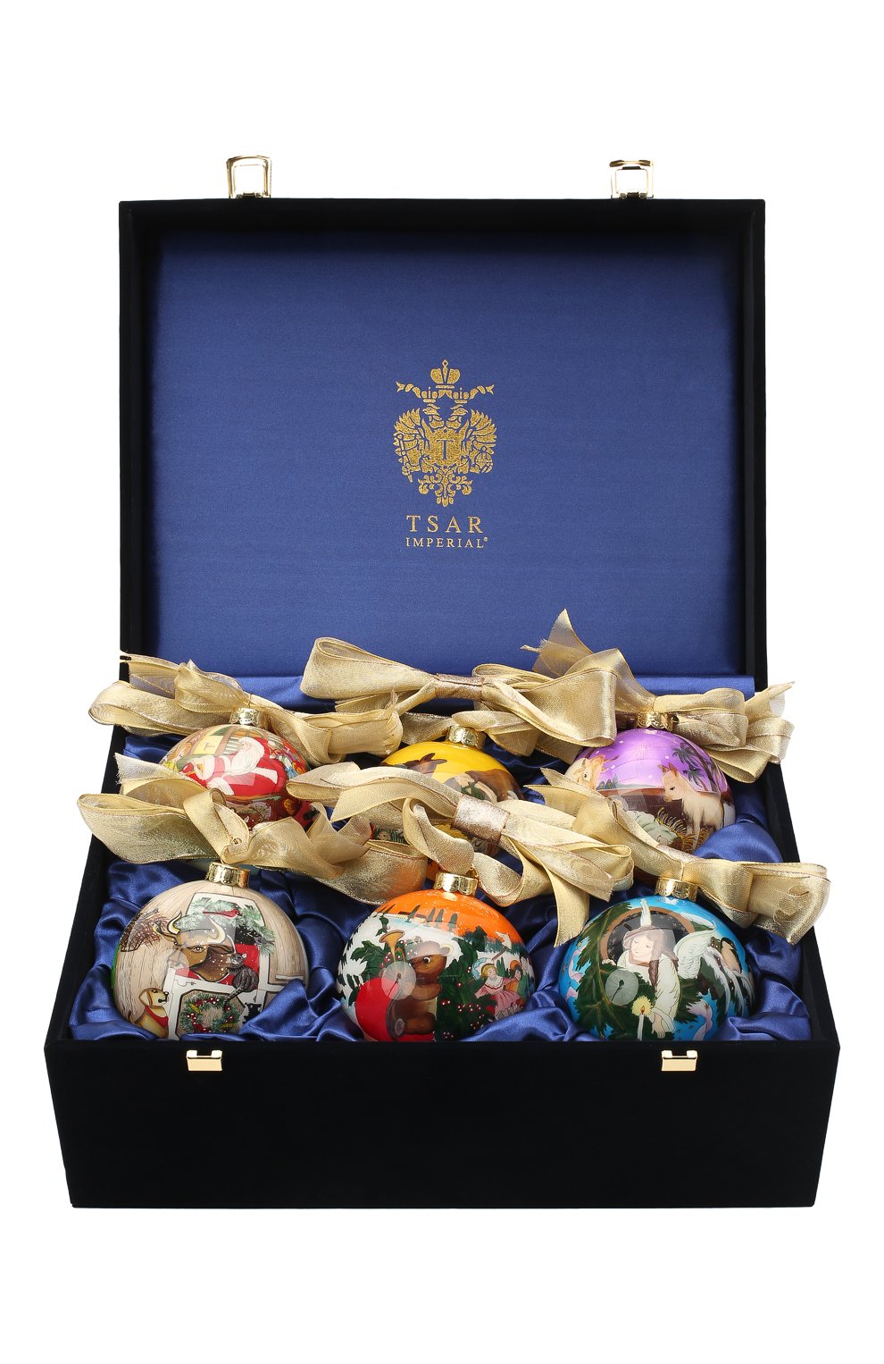 Набор из шести ело чных игрушек рождество TSAR разноцветного цвета, арт. 680546 | Фото 1 (Региональные ограничения белый список (Axapta Mercury): Не проставлено; Нос: Не проставлено)
