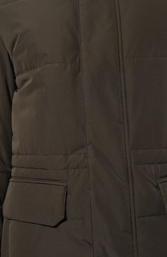 Мужская утепленная куртка CANALI хаки цвета, арт. 020363/SG02321 | Фото 5 (Кросс-КТ: Куртка; Рукава: Длинные; Длина (верхняя одежда): До середины бедра; Материал внешний: Синтетический материал; Мужское Кросс-КТ: утепленные куртки; Материал сплава: Проставлено; Стили: Милитари, Кэжуэл; Драгоценные камни: Проставлено; Материал подклада: Купро)