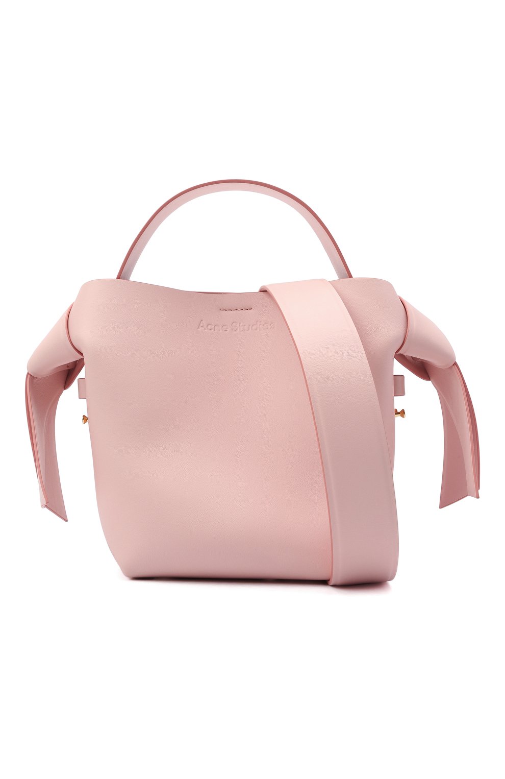 Женская сумка musubi mini ACNE STUDIOS розового цвета, арт. A10093 | Фото 6 (Сумки-технические: Сумки через плечо, Сумки top-handle; Материал:  Натуральная кожа; Размер: mini; Ремень/цепочка: На ремешке)