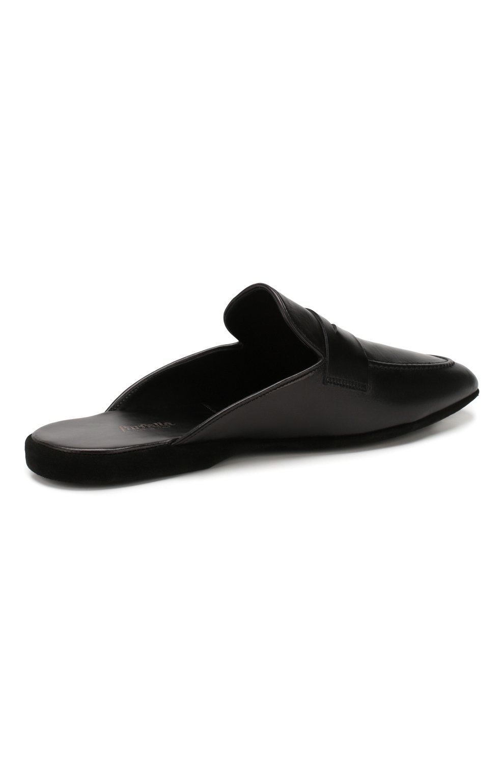 Мужского кожаные домашние туфли FARFALLA черного цвета, арт. G13 | Фото 4 (Материал внутренний: Натуральная кожа; Мужское Кросс-КТ: тапочки-обувь)
