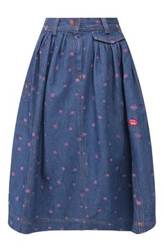 Женская джинсовая юбка MARC JACOBS (THE) синего цвета, арт. D1000004 | Фото 1 (Кросс-КТ: Деним; Женское Кросс-КТ: Юбка-одежда; Материал внешний: Хлопок; Длина Ж (юбки, платья, шорты): Миди)