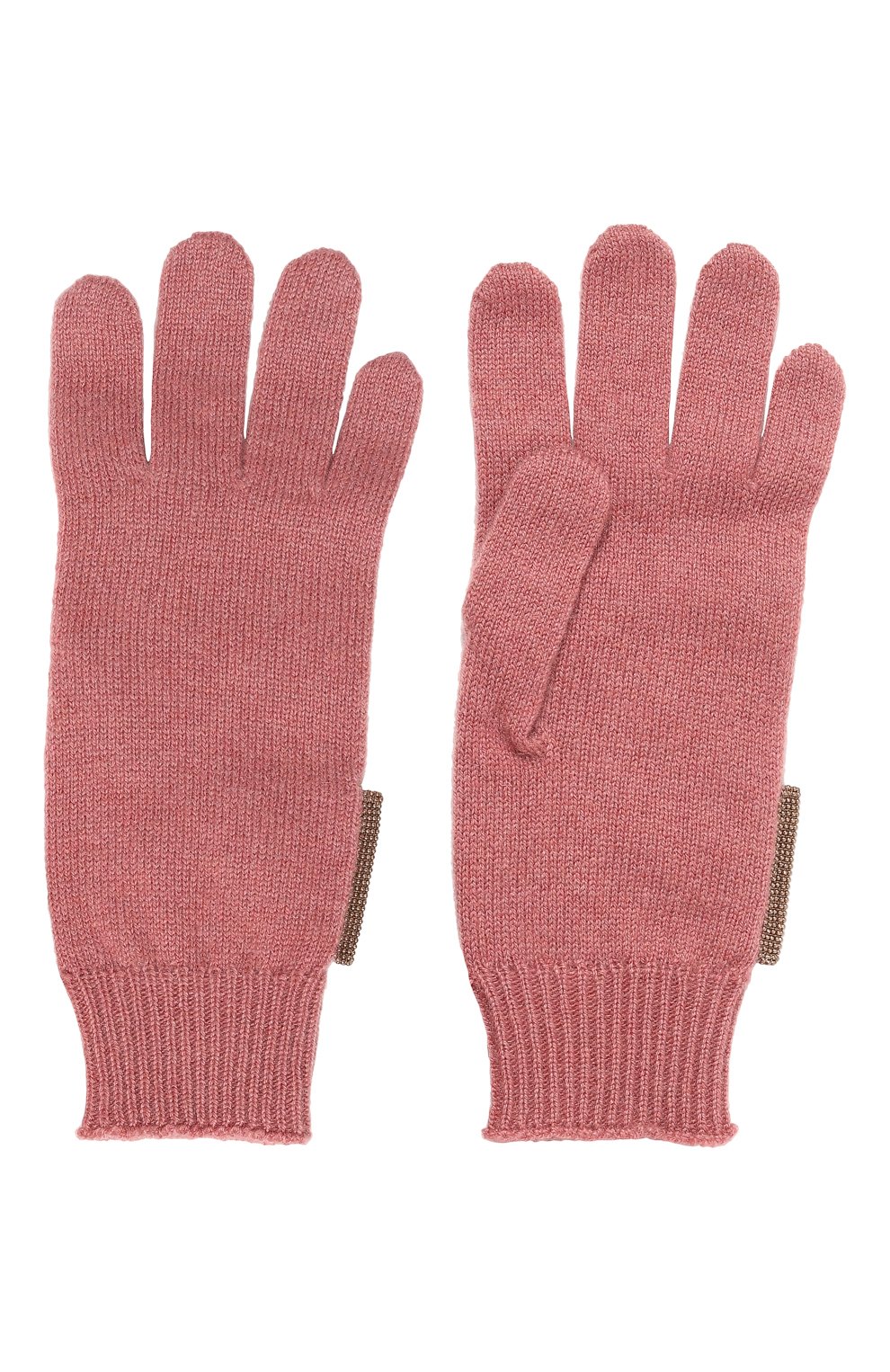 Детские кашемировые перчатки BRUNELLO CUCINELLI розового цвета, арт. B12M14589A | Фото 2 (Материал: Текстиль, Кашемир, Шерсть; Материал сплава: Пр оставлено; Нос: Не проставлено)