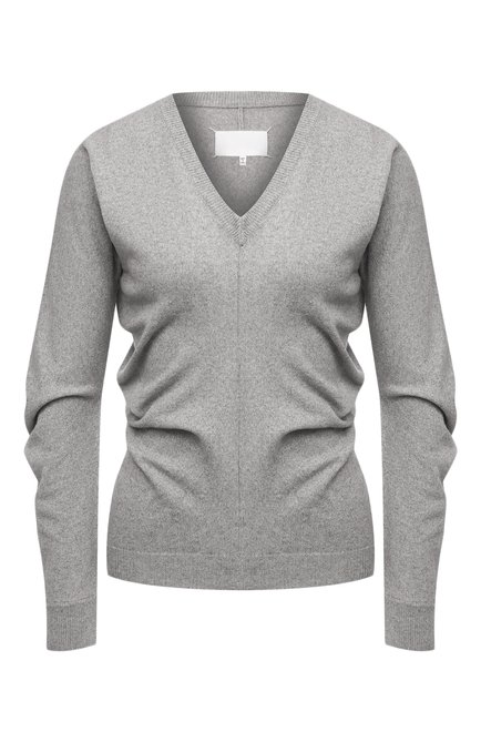 Женский пуловер из кашемира и шелка MAISON MARGIELA серого цвета, арт. S29HA0637/S17720 | Фото 1 (Рукава: Длинные; Длина (для топов): Стандартные; Материал внешний: Кашемир, Шерсть, Хлопок; Женское Кросс-КТ: Пуловер-одежда; Стили: Кэжуэл; Региональные ограничения белый список (Axapta Mercury): RU)