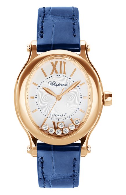 Женские часы happy sport CHOPARD бесцветного цвета, арт. 275362-5001 | Фото 1 (Материал корпуса: Розовое золото; Механизм: Автомат; Цвет циферблата: Серебристый)