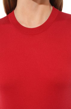 Женский шелковый топ DOLCE & GABBANA красного цвета, арт. FXJ26T/JBSB7 | Фото 5 (Материал внешний: Шелк; Длина (для топов): Стандартные; Материал сплава: Проставлено; Драгоценные камни: Проставлено; Стили: Кэжуэл)