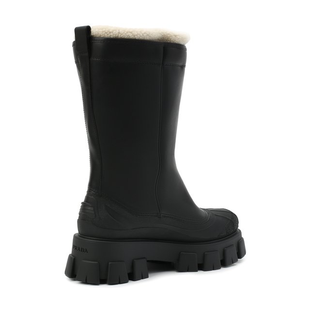 фото Кожаные сапоги monolith prada