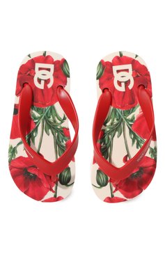 Детский шлепанцы DOLCE & GABBANA красного цвета, арт. D11161/AR821/29-36 | Фото 4 (Материал внутренний: Текстиль; Материал внешний: Пластик, Резина)