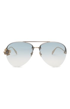 Женские солнцезащитные очки ALEXANDER MCQUEEN синего цвета, арт. AM0272S 001 | Фото 3 (Региональные ограничения белый список (Axapta Mercury): RU; Тип очков: С/з; Оптика Гендер: оптика-женское; Очки форма: Авиаторы)