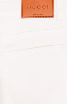 Детские джинсы зауженного кроя GUCCI белого цвета, арт. 457171/XR448 | Фото 3 (Детали: Однотонный; Материал внешний: Хлопок; Кросс-КТ: джинсы; Статус проверки: Проверено; Ростовка одежда: 4 года | 104 см)