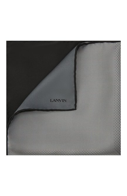 Мужской шелковый платок LANVIN серого цвета, арт. 3800/HANDKERCHIEF | Фото 1 (Материал: Текстиль, Шелк)