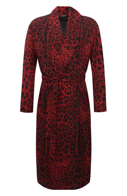 Мужской халат из вискозы DOLCE & GABBANA красного цвета по цене 362500 руб., арт. G031FT/FSIAJ | Фото 1