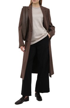 Женский хлопковый пуловер BRUNELLO CUCINELLI бежевого цвета, арт. M74767400 | Фото 2 (Рукава: Короткие; Длина (для топов): Удлиненные; Материал внешний: Хлопок; Женское Кросс-КТ: Пуловер-одежда; Размерность: Маломерит; Стили: Кэжуэл)