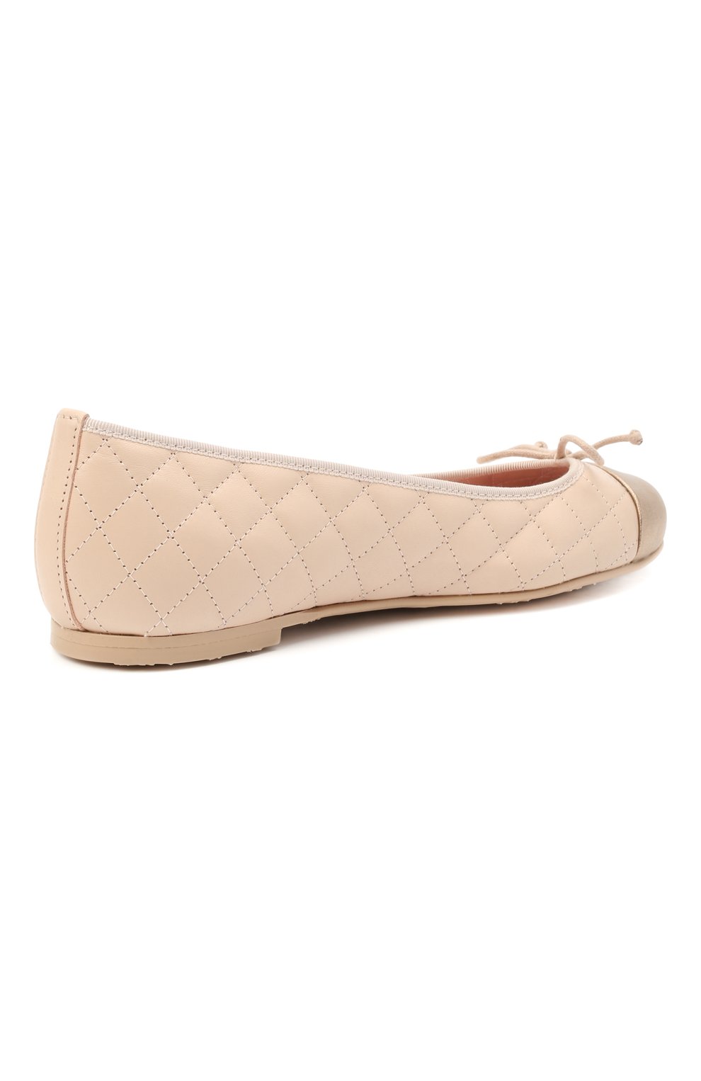 Детские кожаные балетки PRETTY BALLERINAS бежевого цвета, арт. 48.804/AMI/C0T0N | Фото 3 (Материал внешний: Кожа; Материал внутренний: Натуральная кожа, Текстиль; Региональные ограничения белый список (Axapta Mercury): RU; Девочки-школьная форма: Классическая обувь)