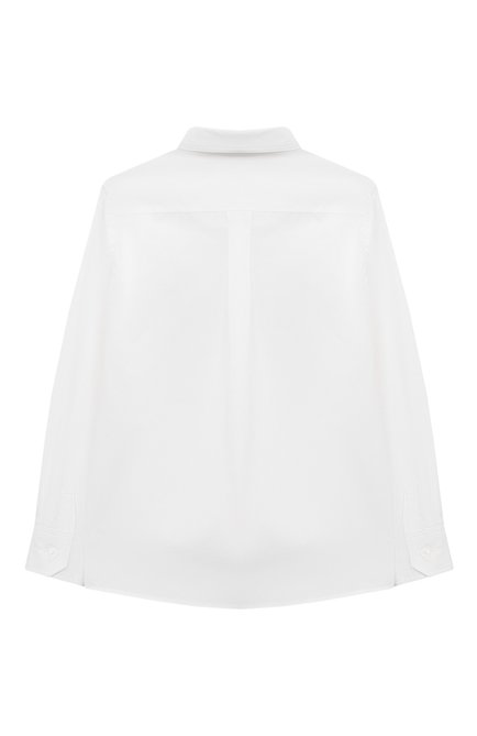 Детская хлопковая рубашка DOLCE & GABBANA белого цвета, арт. L43S23/G7JU7/2-6 | Фото 2 (Рукава: Длинные; Материал сплава: Проставлено; Материал внешний: Хлопок; Драгоценные камни: Проставлено; Стили: Классический)