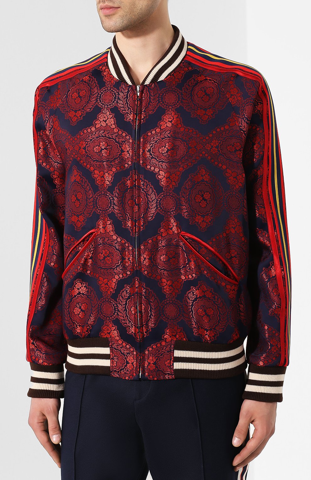 Мужской бордовый бомбер из вискозы GUCCI купить в интернет-магазине ЦУМ ...